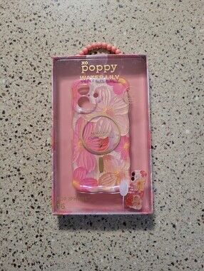 XOPoppy iPhone 16 Magsafe Protective Cellphone Water Lily Floral Iridescent Case